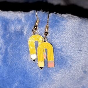 Yellow Pencil Earrings for Teachers